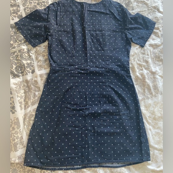 Embroidered Denim blue and white dress - Picture 3 of 5